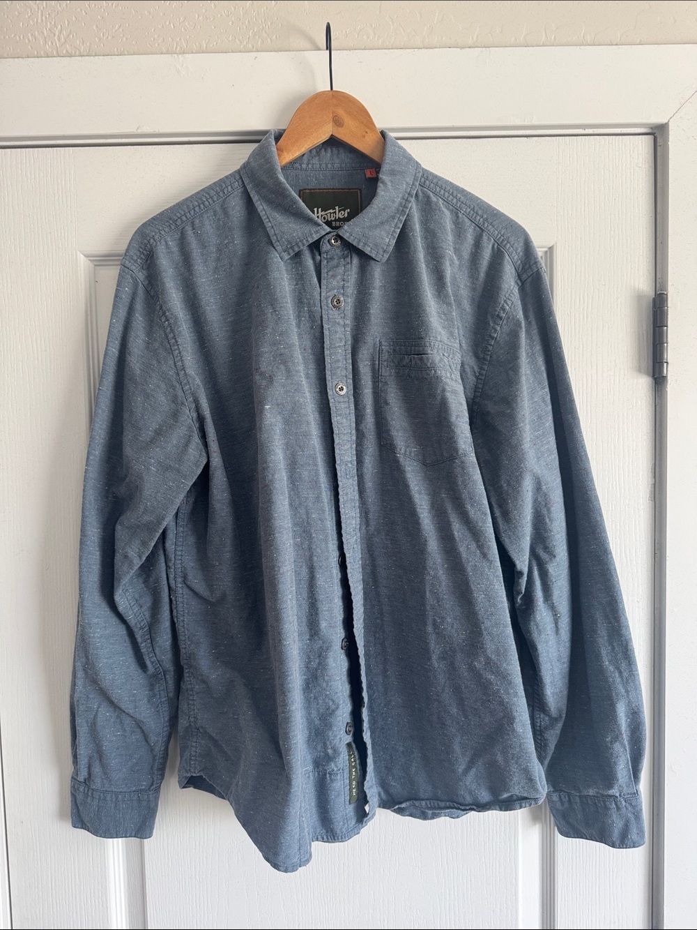Howler Brothers Blue Long-Sleeve Casual Button-Down Shirt